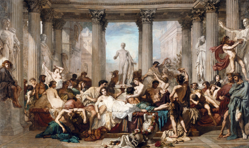 "Los Romanos durante la Decadencia" pintura de Thomas Couture